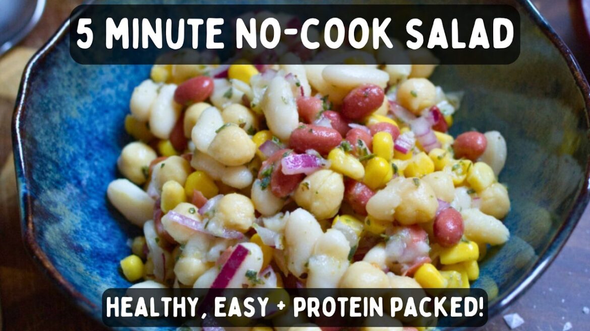 Mediterranean Bean Salad | Easy No-Cook Pantry Recipe | Healthy & High-Protein Mediterranean Bean Salad | Easy No-Cook Pantry Recipe | Healthy & High-Protein