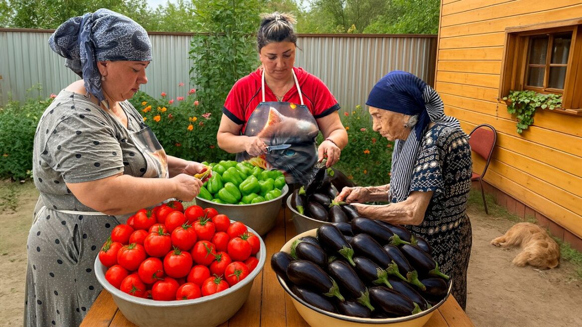 Homemade BBQ Vegetable Salad | Cooking This Traditional Delicacy and Storing It for Winter
