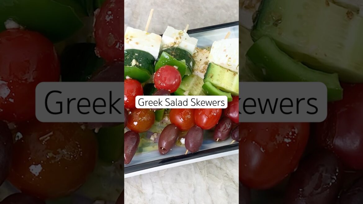 These Greek salad skewers are the easiest appetizer recipe! #shorts