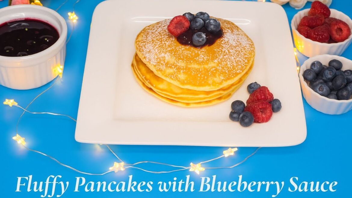 Fluffy Pancakes with Blueberry Sauce Fluffy Pancakes with Blueberry Sauce
