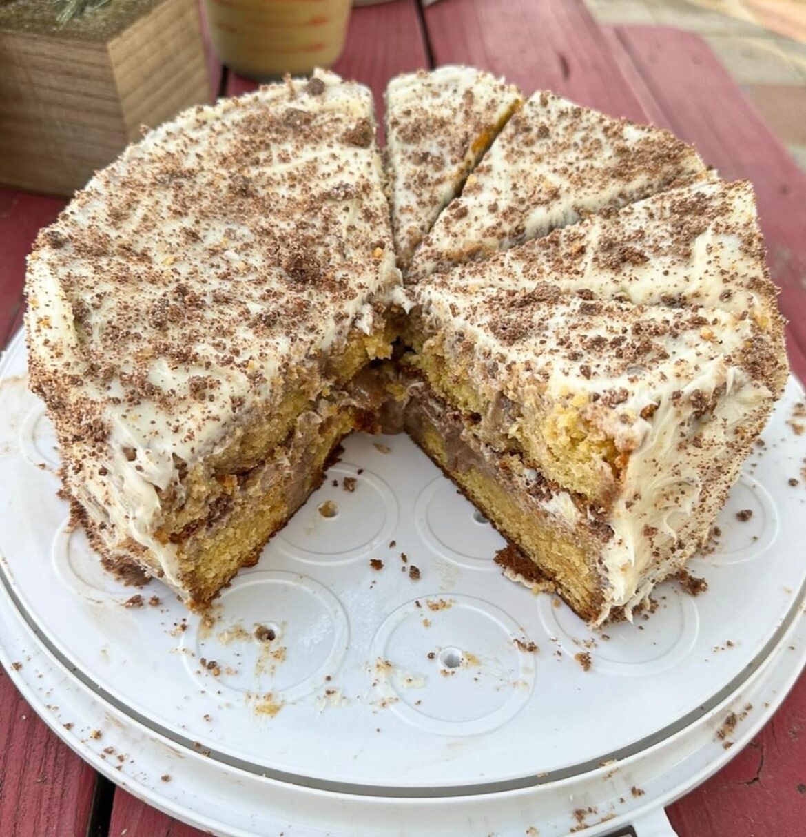 My cinnamon roll poke cake