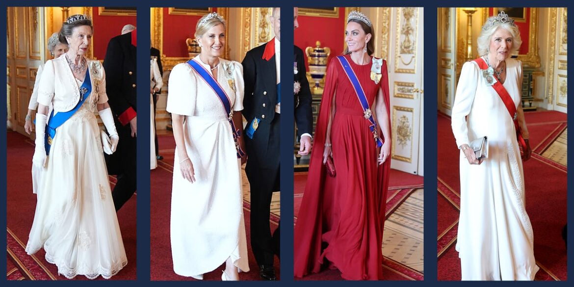 See Every Tiara the Royals Wore at the French State Banquet at Windsor Castle