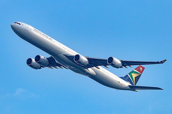 The four-engine Airbus A340 flown by South African Airways.