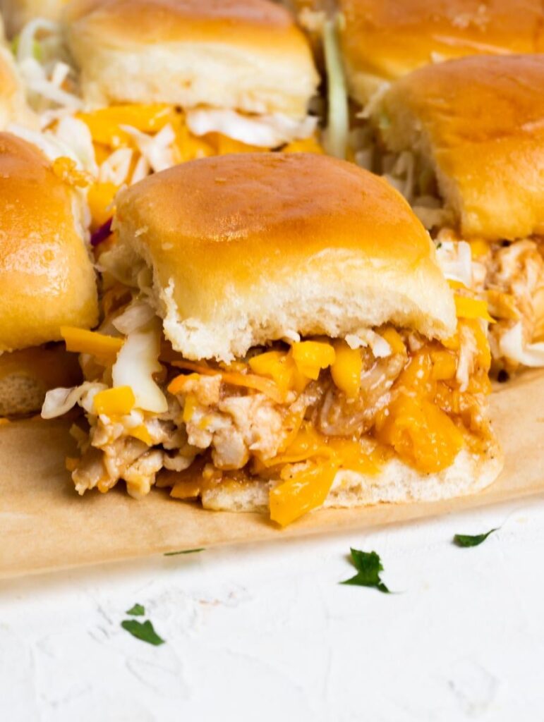 Shredded BBQ Chicken Sliders