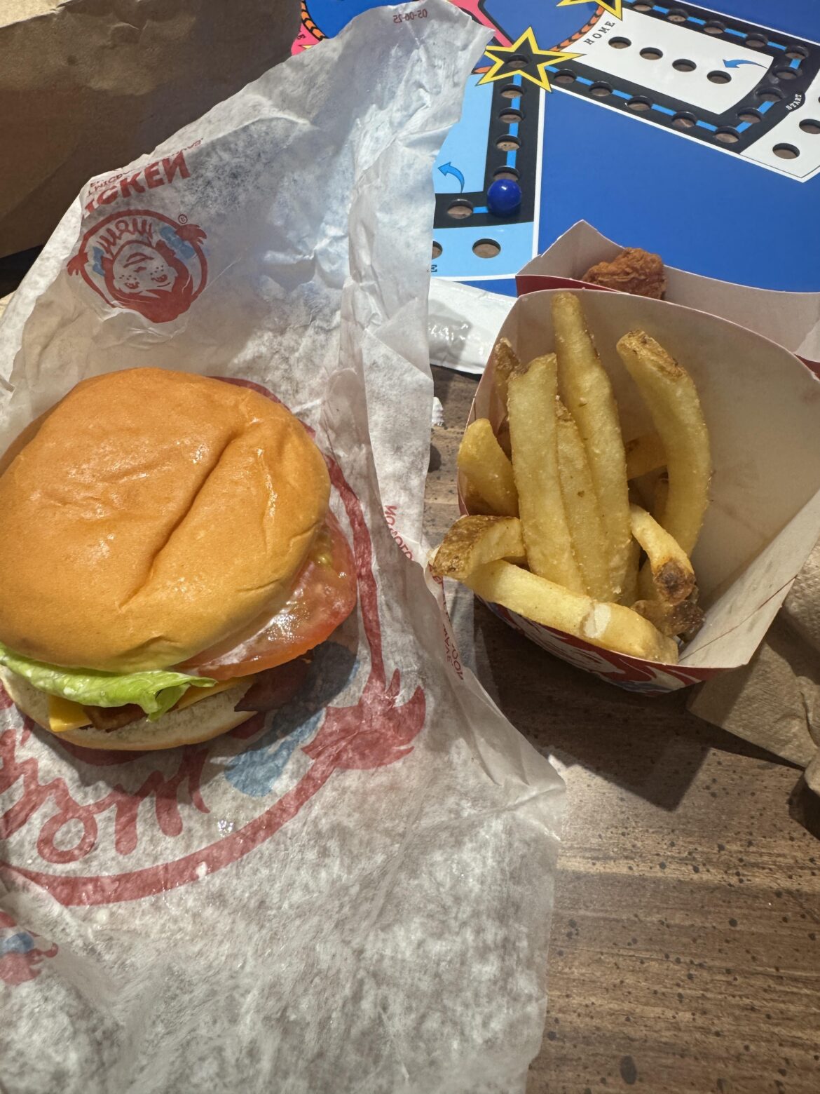 Meat Sandwich, Chips & Fried Chicken Dollops