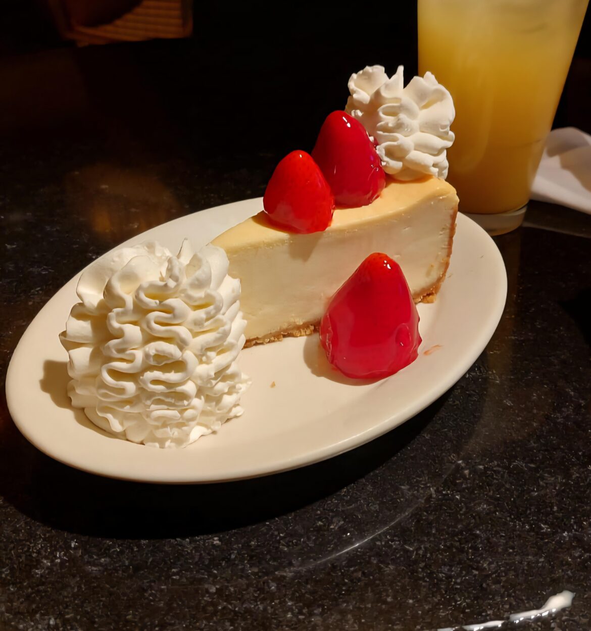 Strawberry cheesecake with whipped cream perfection 🍓🍰