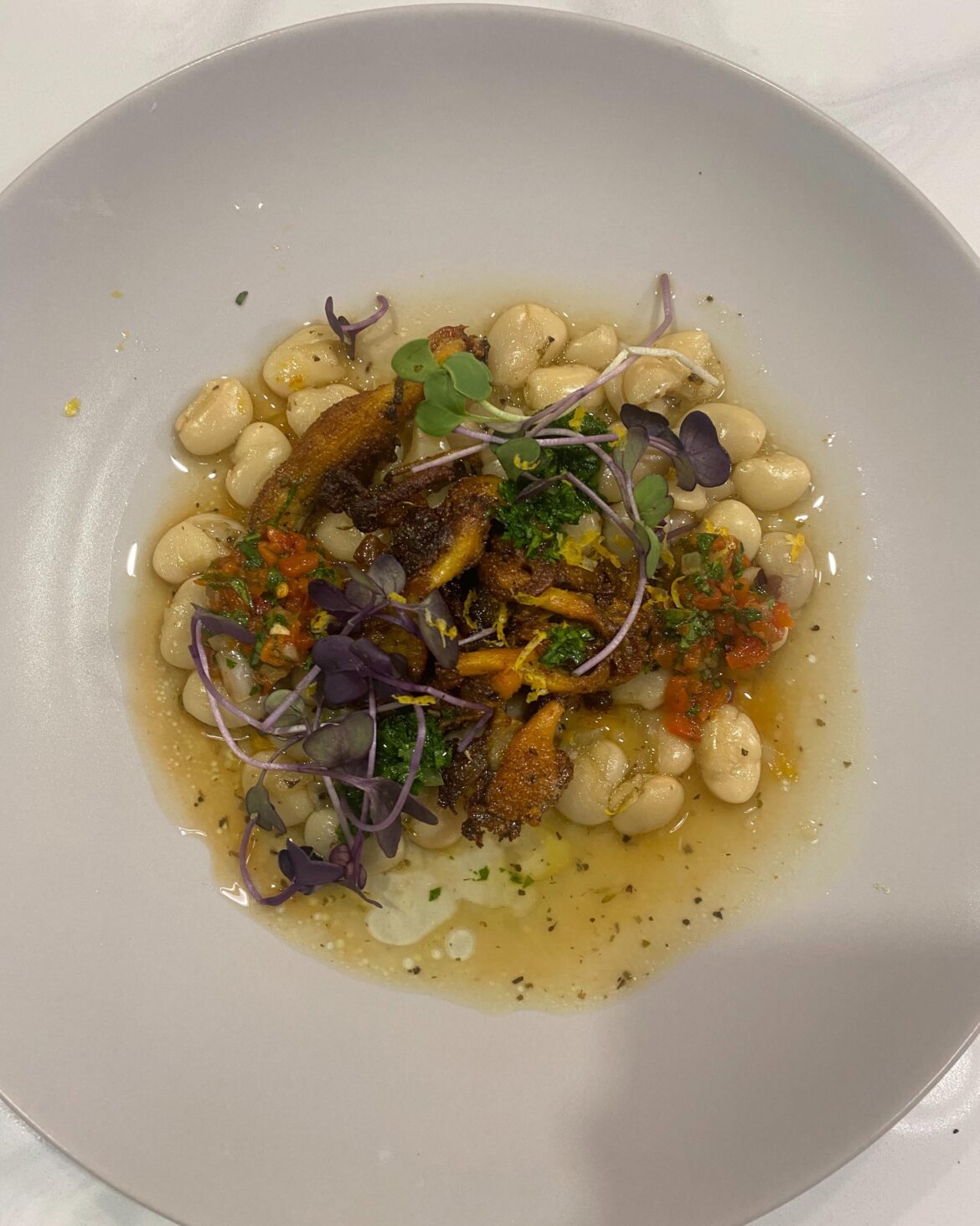 Roasted shiitake mushrooms w butter beans