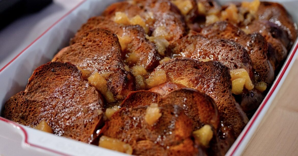 Overnight French Toast with Caramel Apple Sauce Recipe Overnight French Toast with Caramel Apple Sauce Recipe