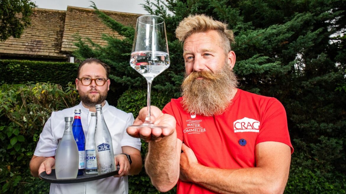 a range of bottled water on a special menu