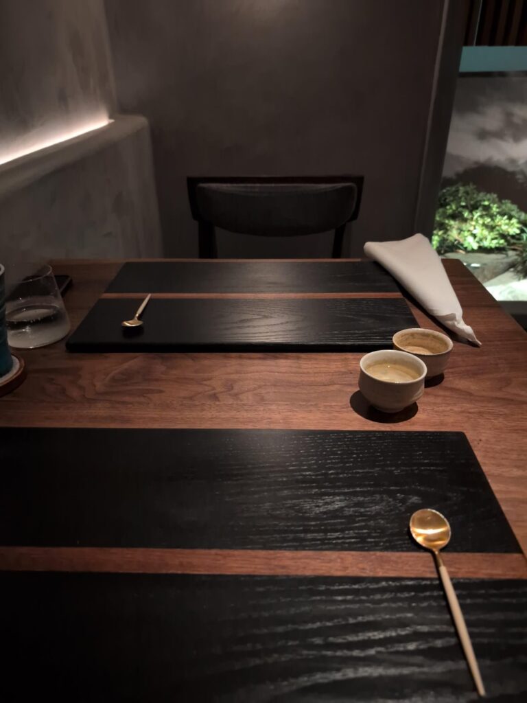 n/naka in Los Angeles, California. 13-course Kaiseki with wine and sake pairing.