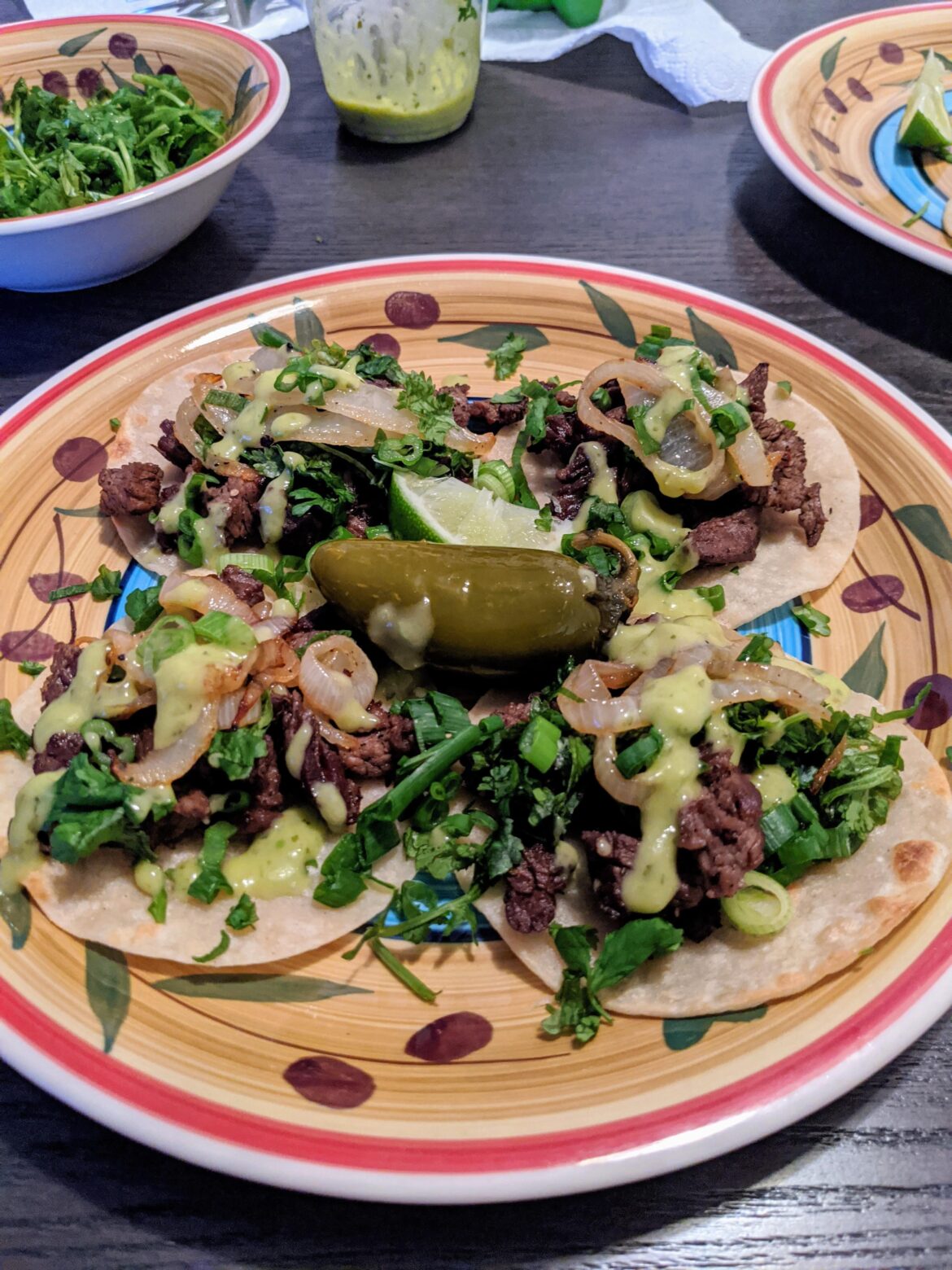 Homemade carne asada tacos. SATX.