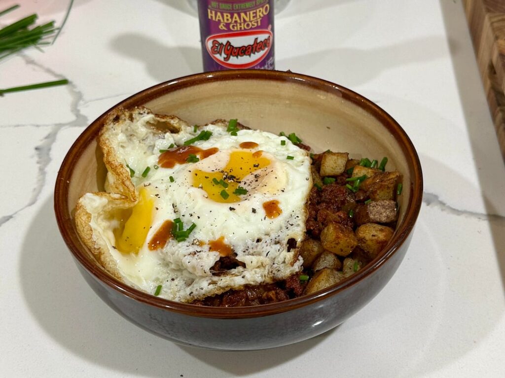 [homemade] chorizo, potato and egg