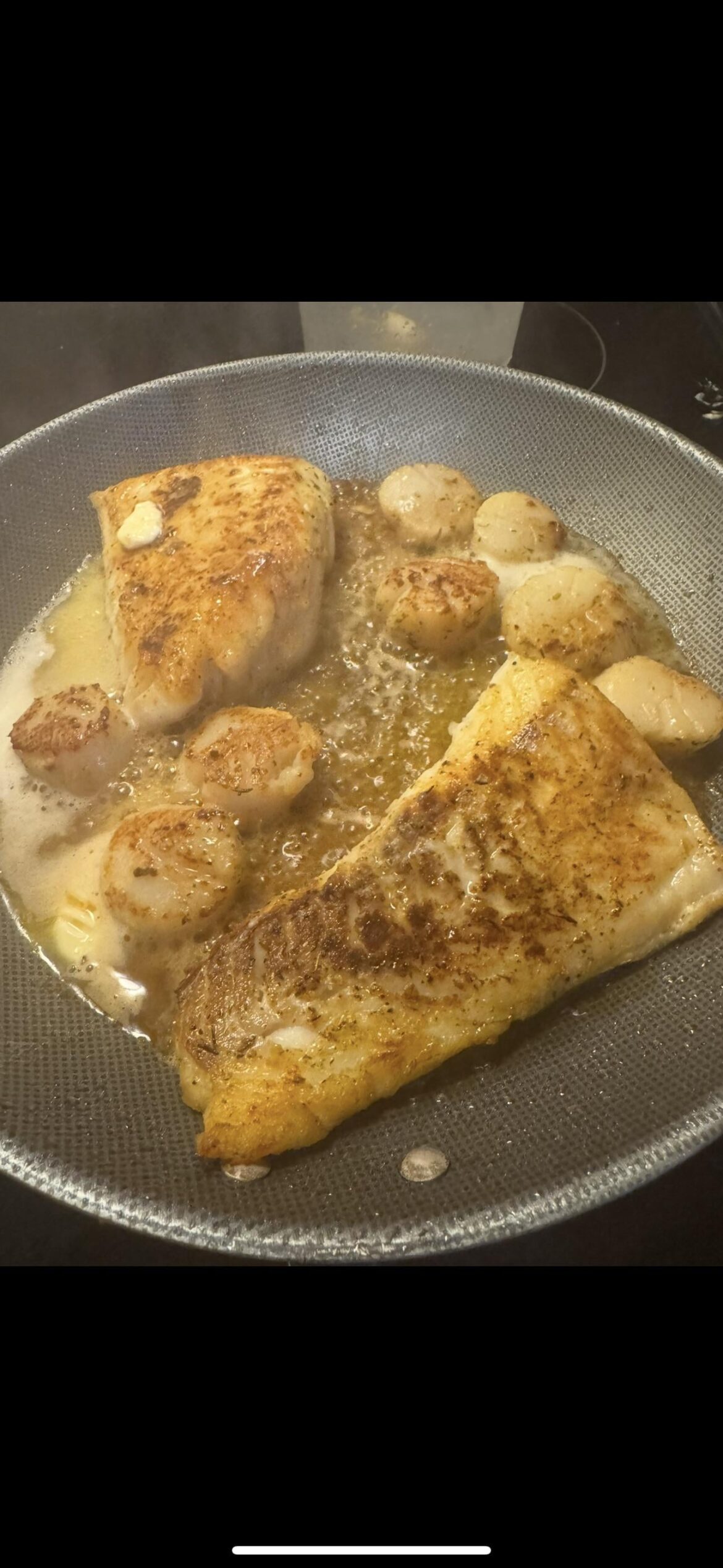 Cod and scallops