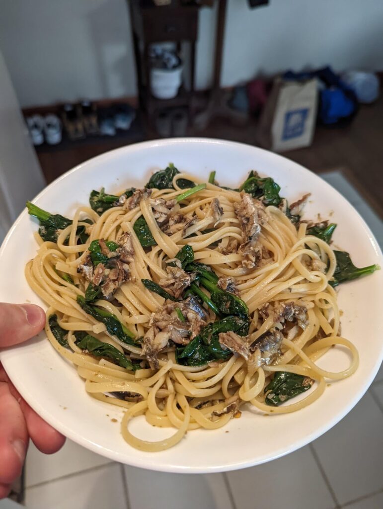 Pasta Con Le Sarde made possible by our friend king Oscar