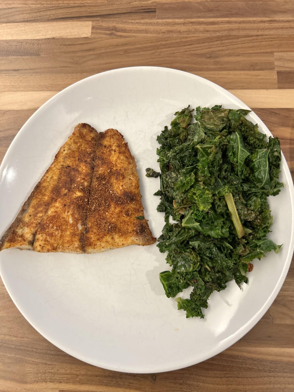 Barramundi and Sautéed Kale