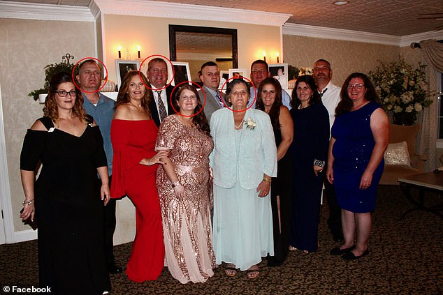 Four of the five family members who died (left to right circled): Vinny, Carmine, Rita and Grace Fusco