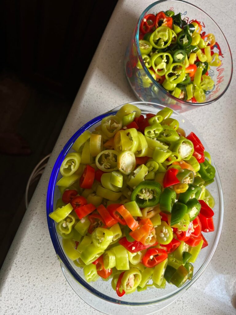 Pineapple Cowboy Candy with jalapeños and Hungarian hot wax from the garden 🍻
