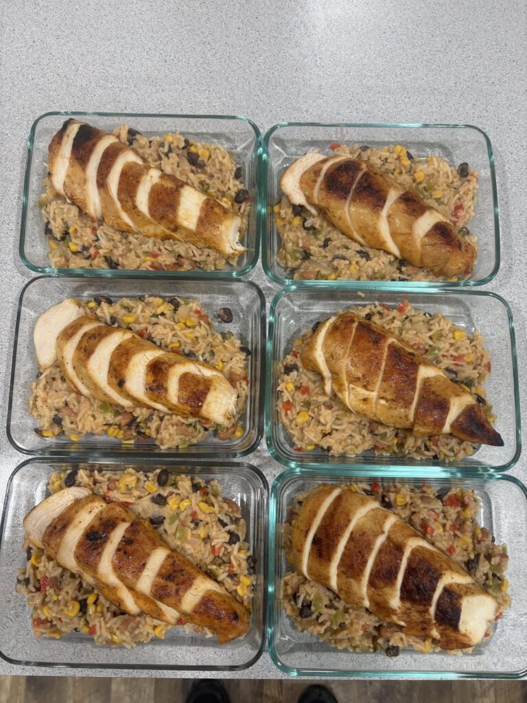 The classic chicken and rice.