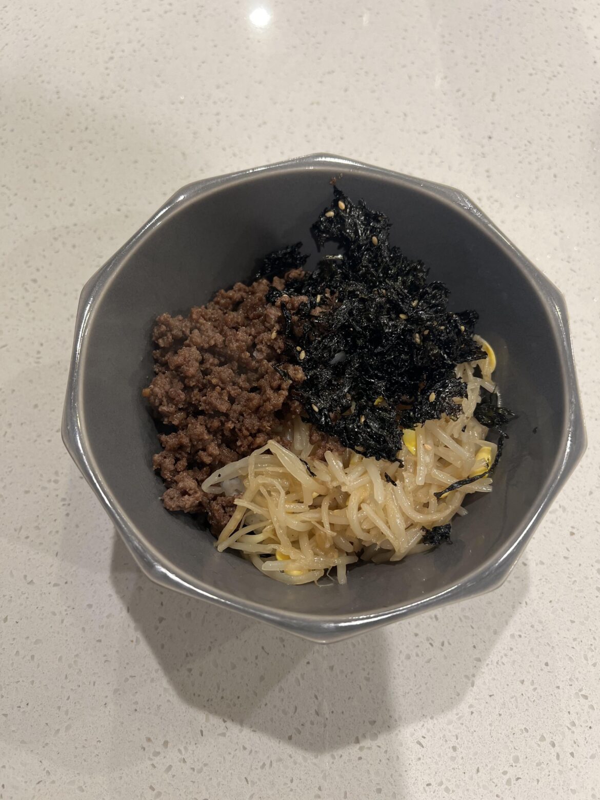 Simple bibimbap… my son’s quick dinner…