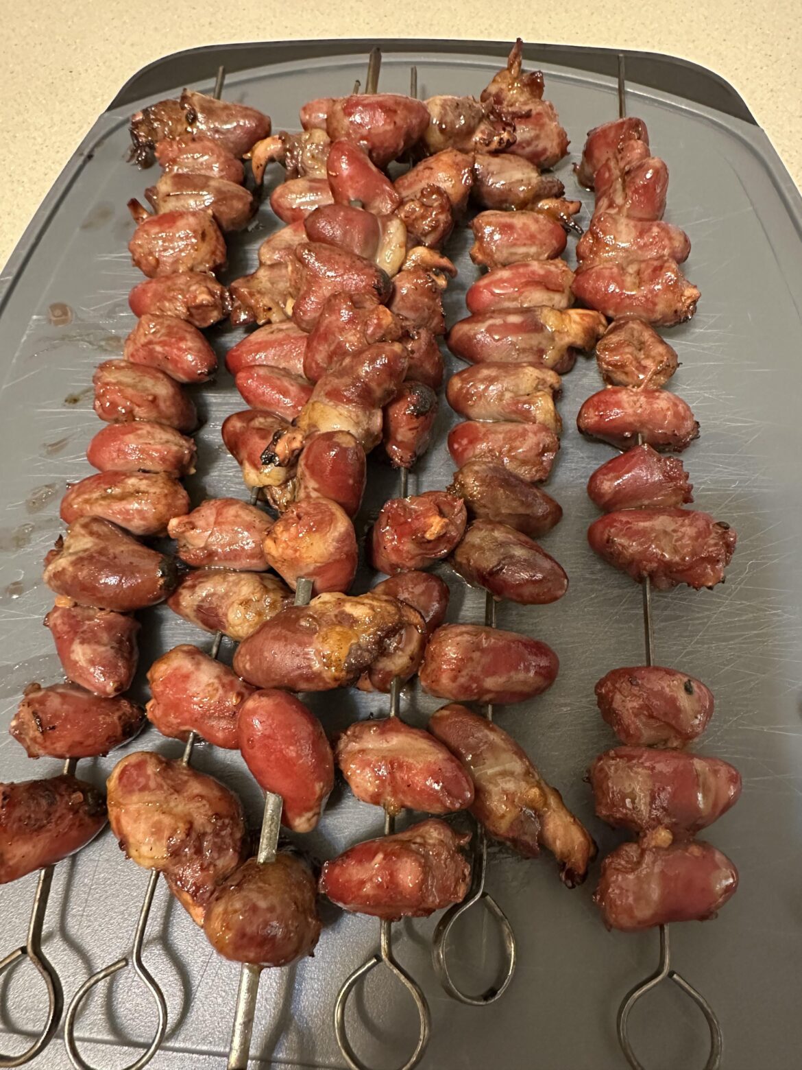 Dunno why my coworkers hate on chicken hearts so much.  Soooo tasty.