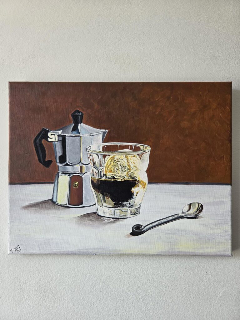 Recently did a painting of an affagato, acrylic on canvas