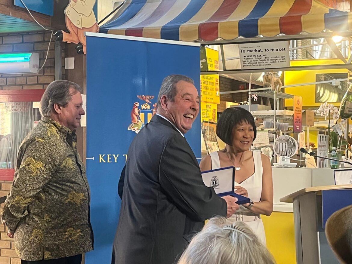 Mayor Olivia Chow is at St. Lawrence Market this morning to give a key to the city to Robert and Maurice Biancolin, longtime operators of the Carousel Bakery.