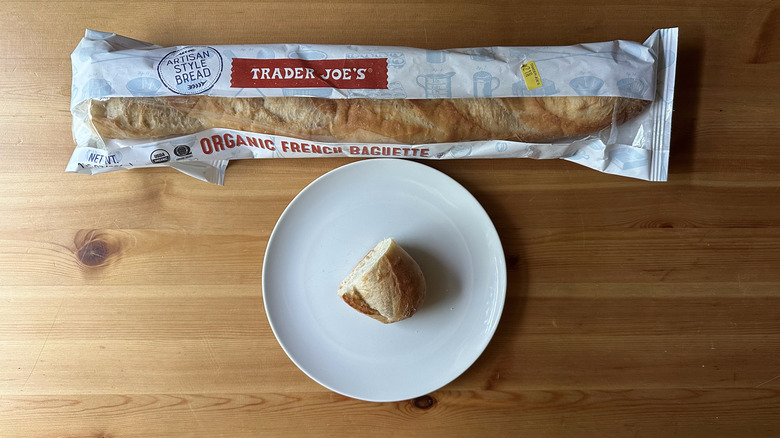 Trader Joe's Organic French Baguette on wooden table