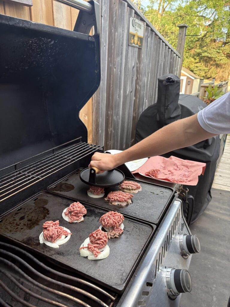 Made smash burgers with my son today 🍔