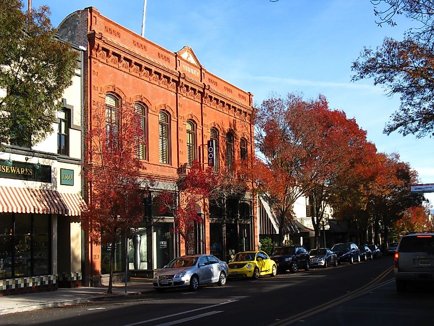 Downtown St. Helena, California.