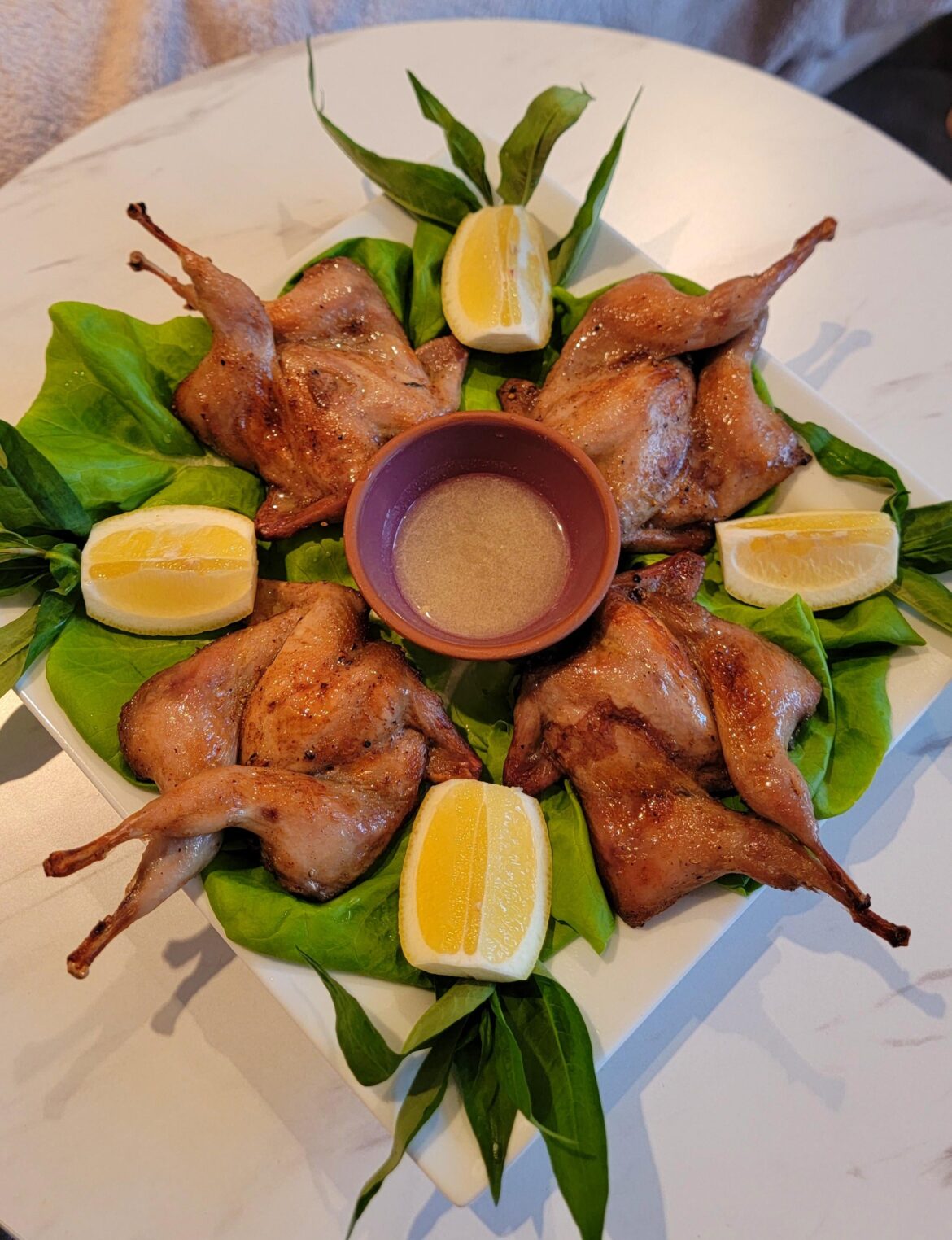 Homemade Vietnamese Style Air-Fried Quails with Five Spice & Butter