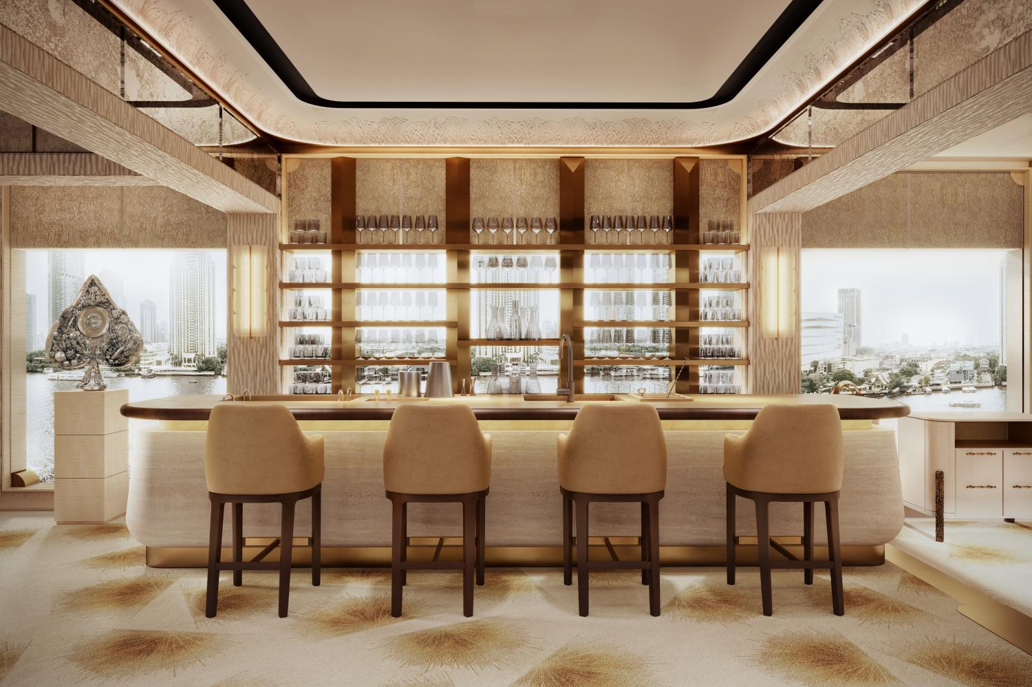Computer renderings of Anne-Sophie Pic at Le Normandie, which opens next month. Mandarin Oriental Bangkok