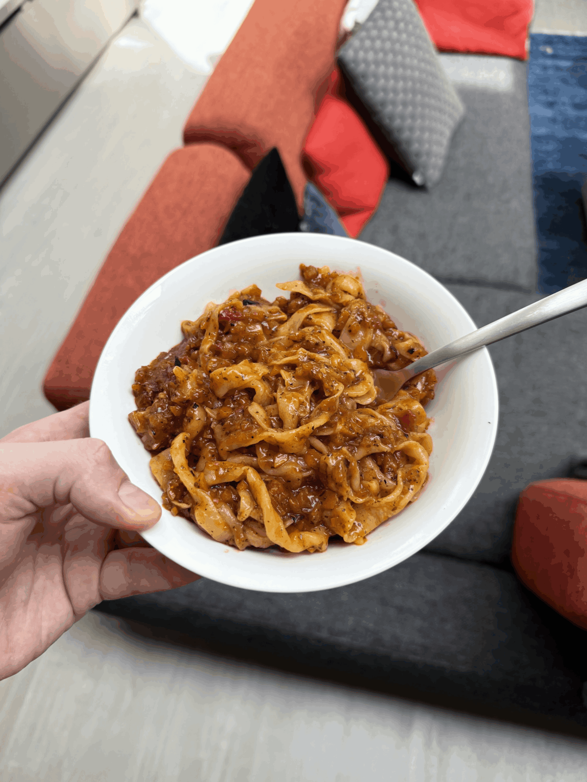 Vegetable ragù with homemade pasta