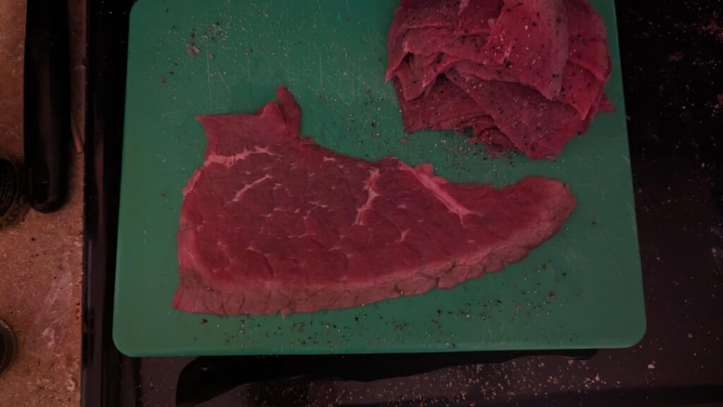My thin cut beef looks like a shoe.
