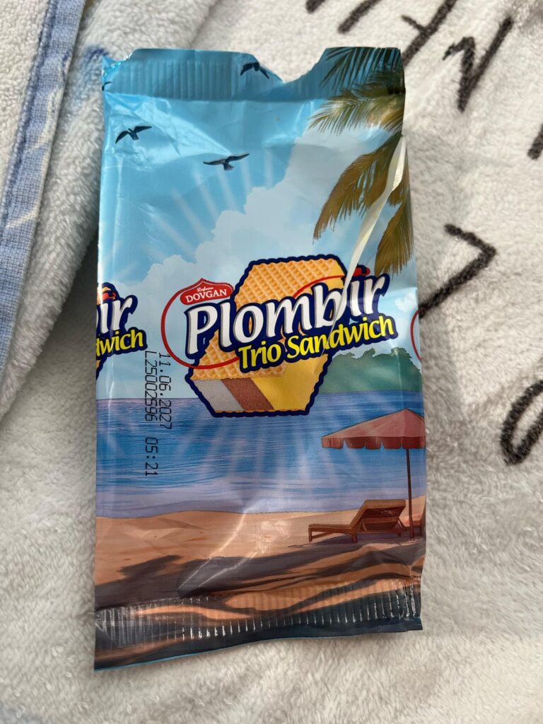 What is the flavour of the yellow ice cream?