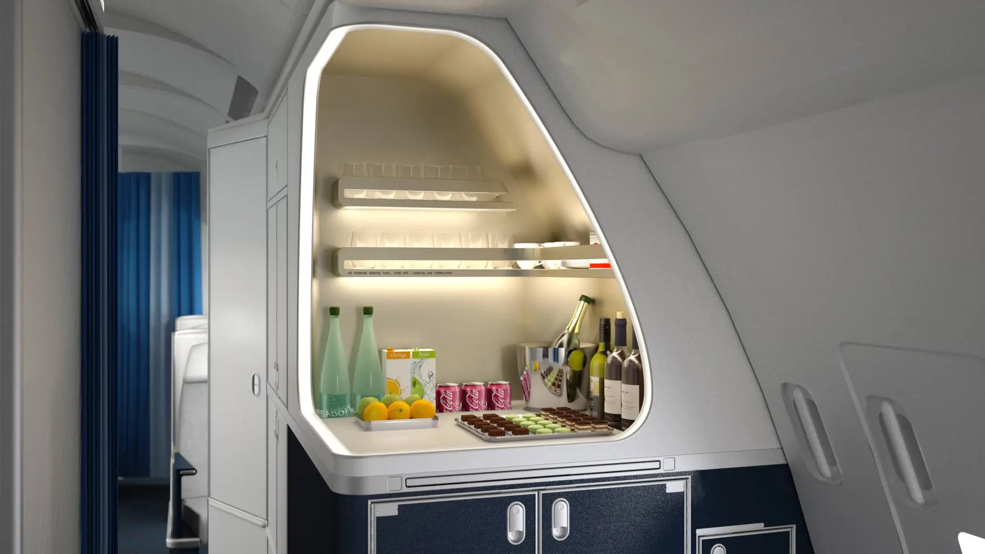self-service snacks in Air France business class. 
