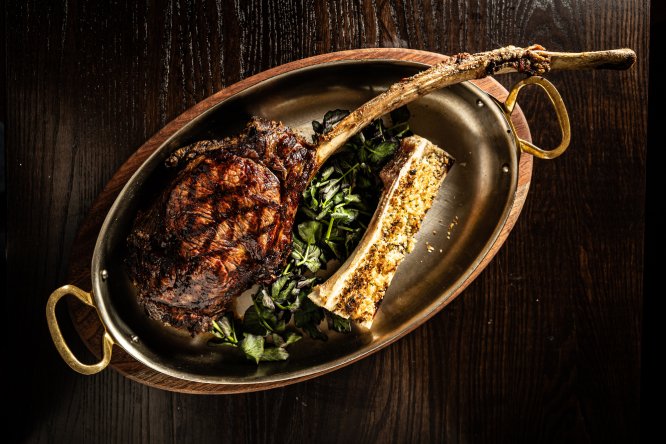 piece of beef with giant t-bone