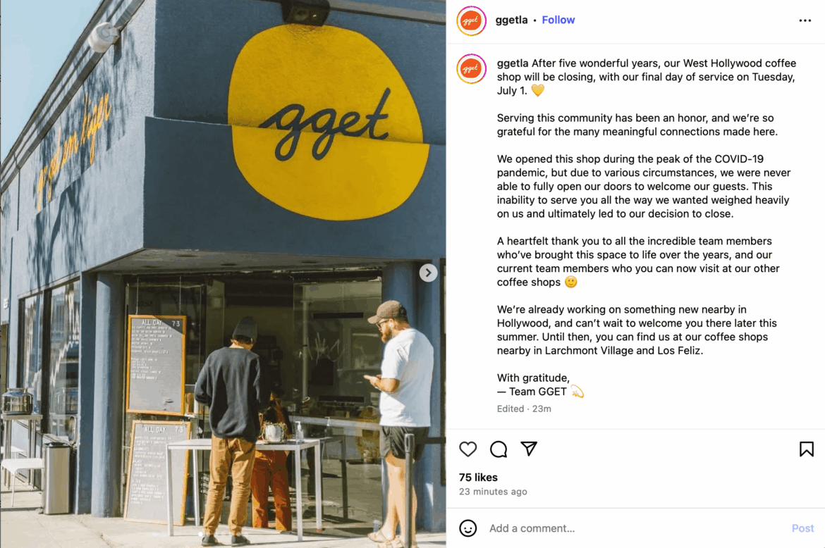 Go Get Em Tiger in WeHo is closing