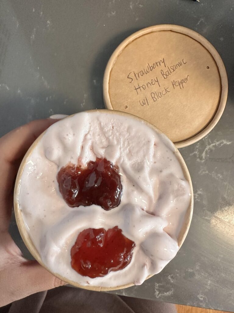 Salt and straws honey balsamic strawberry ice cream