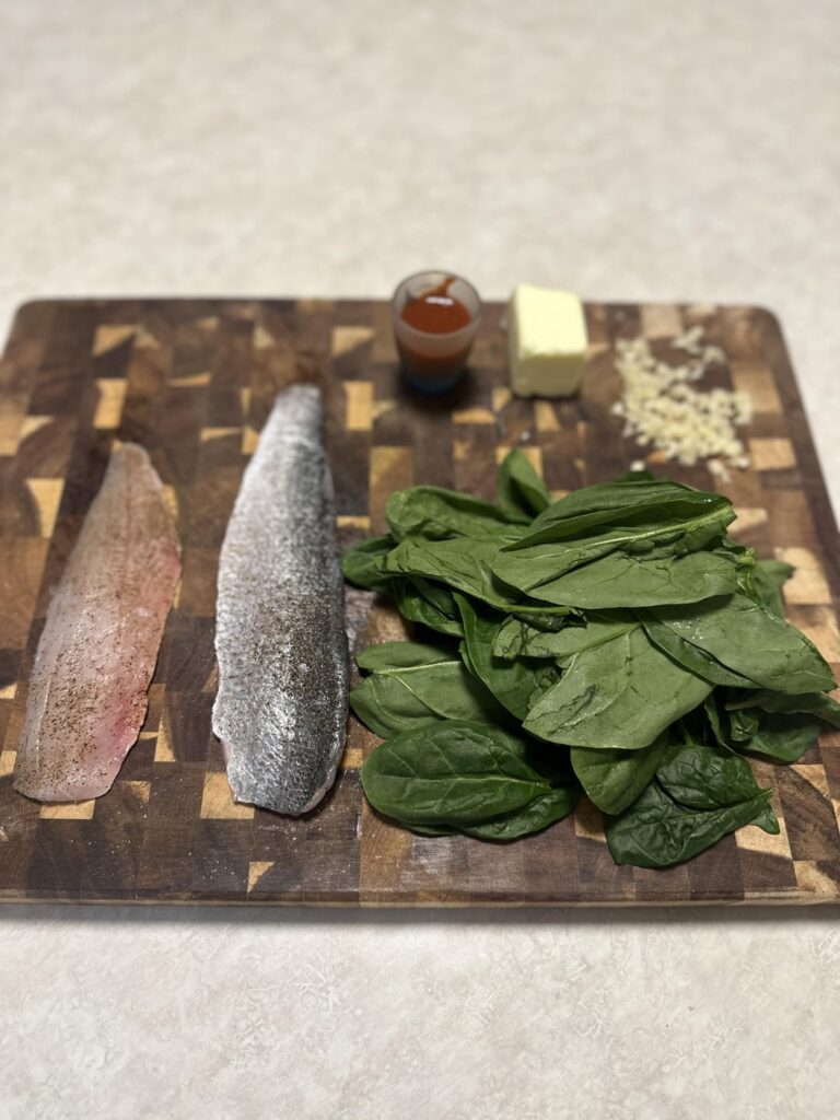 Pan seared Speckled Trout with Árbol garlic butter. Personally caught.