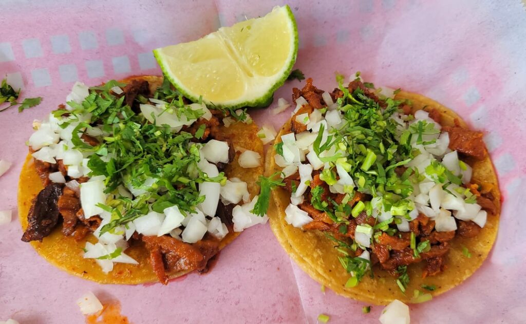 I've been on the hunt for the best taco in San Jose, and I think I found a winner. Tacos Chenchos' al pastor taco is phenomenal! [OC]