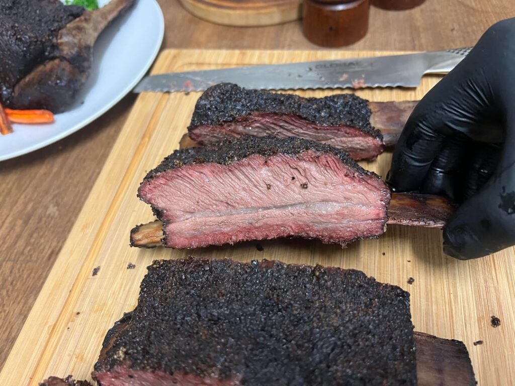 How’d I do? Fourth time smoking ribs and I think I nailed it How’d I do? Fourth time smoking ribs and I think I nailed it
