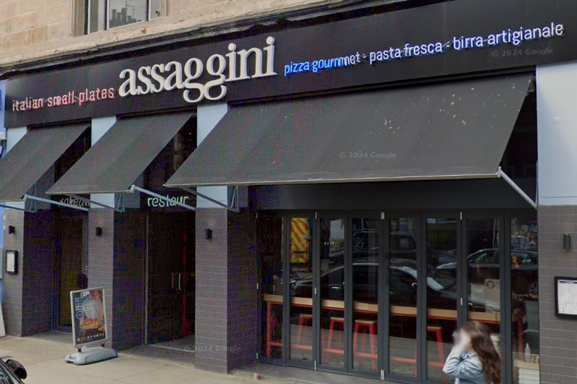 Assaggini Italian restaurant storefront.