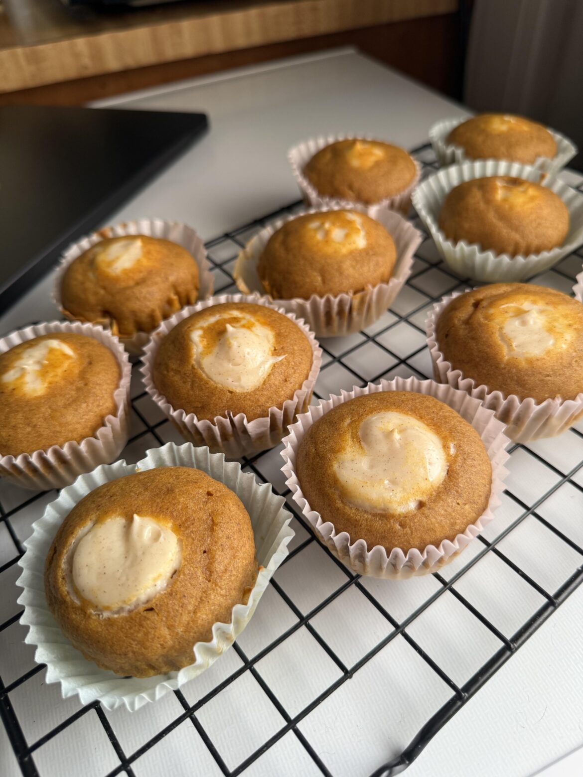 Pumpkin cream cheese muffins that I made, so yummy!