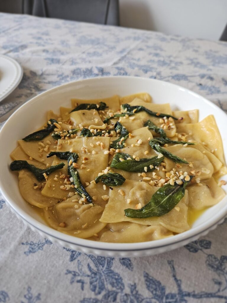 Roast Butternut Ravioli in Sage Brown Butter Sauce