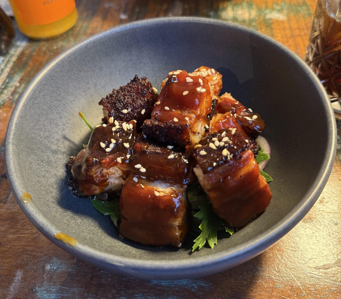 Chicharrón with BBQ glace