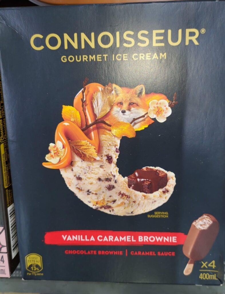 This ice cream bar from Australia suggests serving it with a disembodied fox