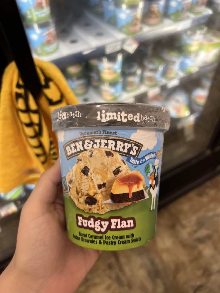 Ben and Jerry’s Fudgy Flan flavor