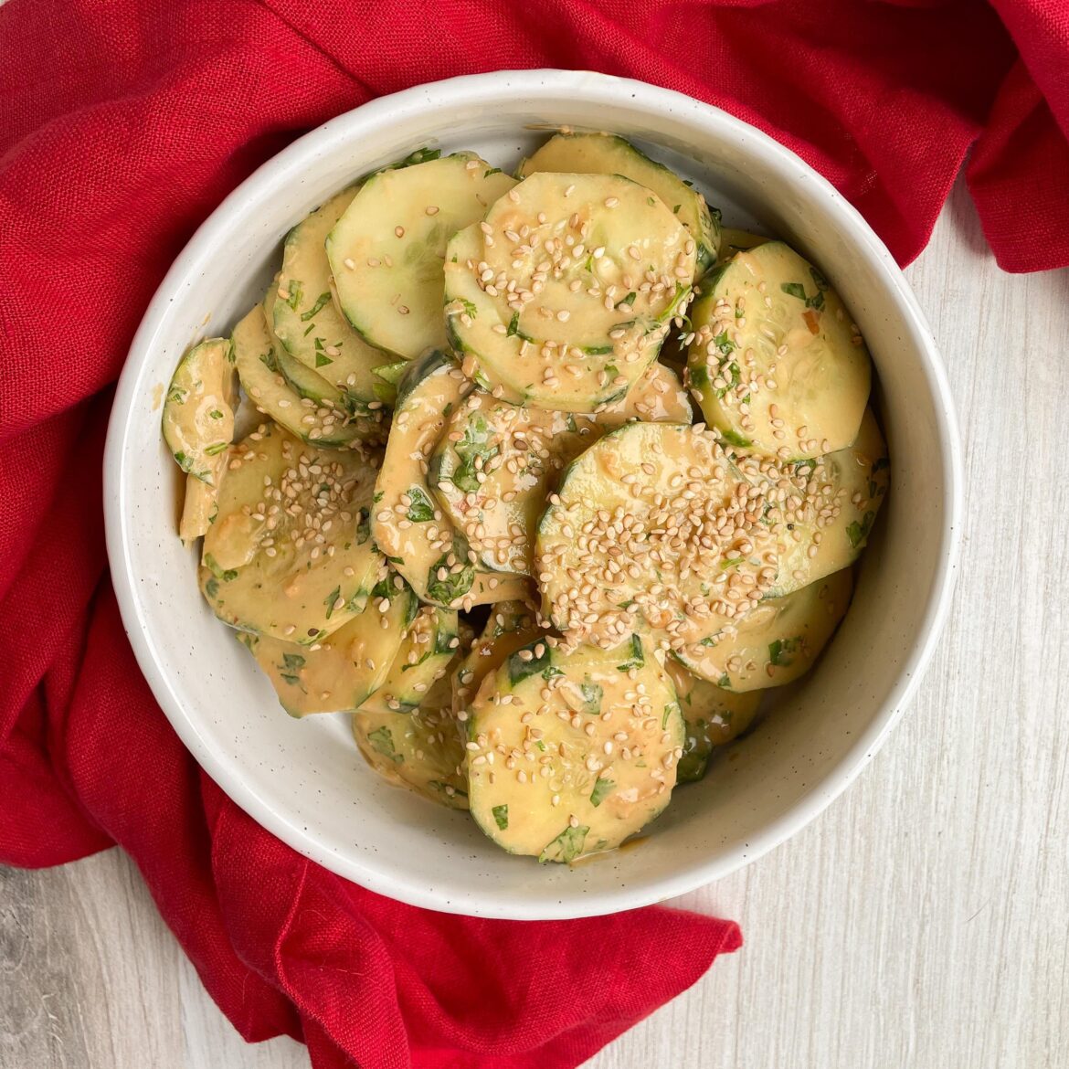 Spicy Peanut* Cucumber Salad
