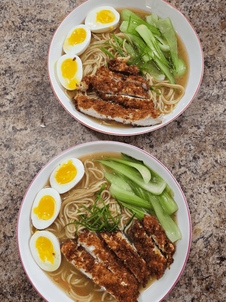 My first attempt at chicken katsu ramen.