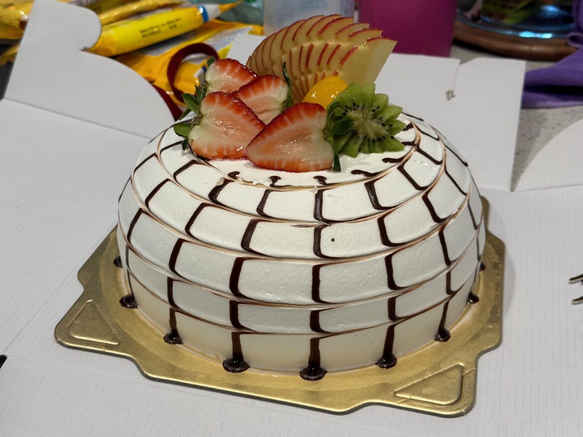 Strawberry and Cream Cake with Fruit